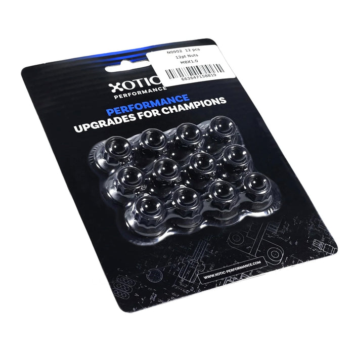 12 - Point Nuts 8mm x 1.00, Socket Size 10mm x 12 pcs N0902