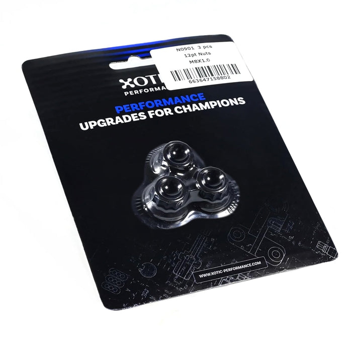 12 - Point Nuts 8mm x 1.00, Socket Size 10mm x 3 pcs N0901