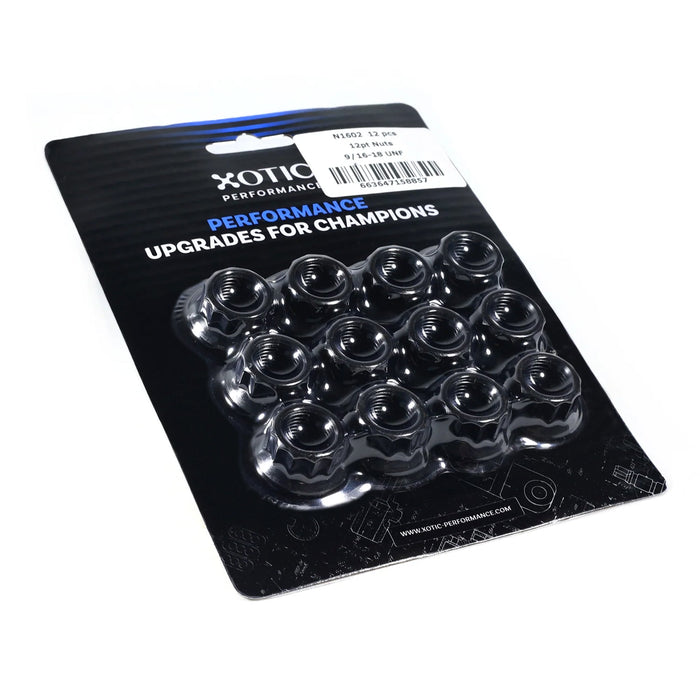 12 - Point Nuts 9/16 - 18", Socket Size 11/16 in. x 12 pcs N1602