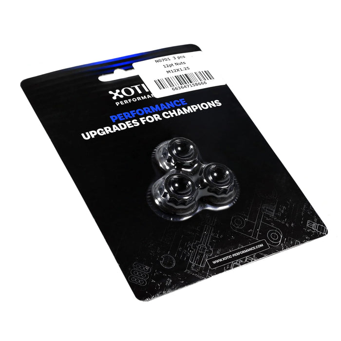 12 - Point Nuts M12 x 1.25 Thread, Socket Size 16mm x 3 pcs N0701