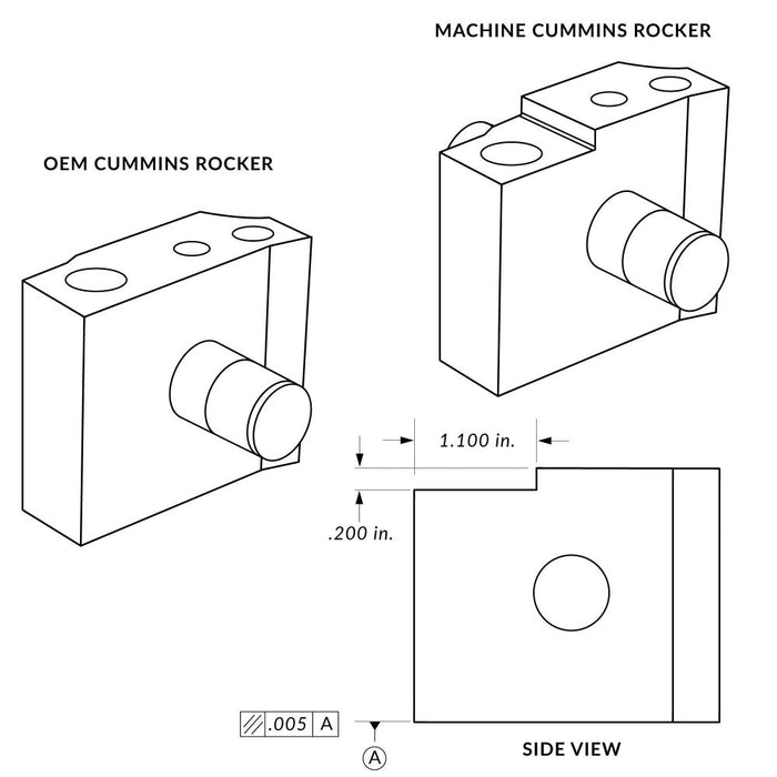5.9L 12V Dodge Cummins Milled Rocker Arm Pedestal Assembly Kit for Head Studs CP200
