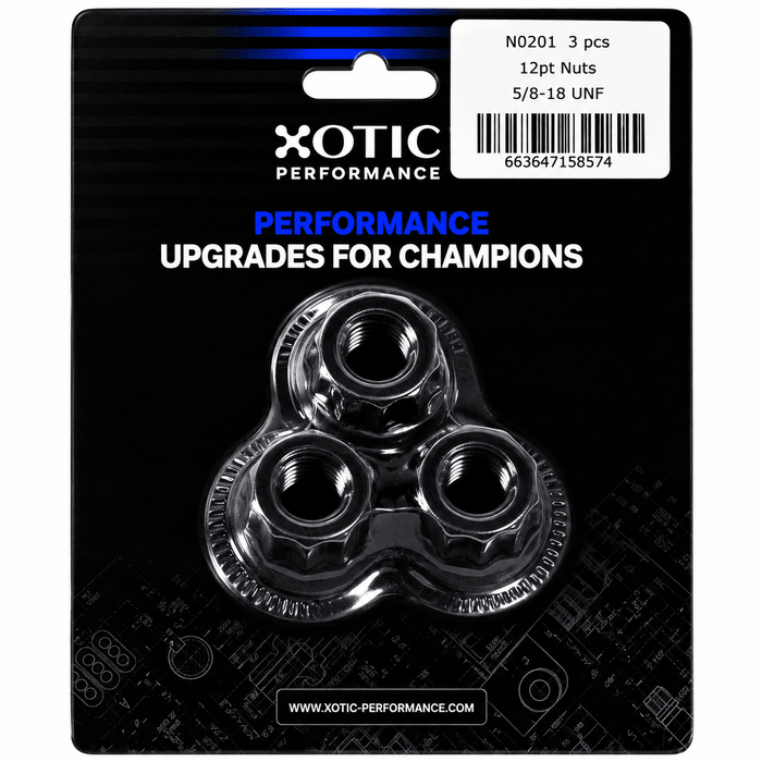 12-Point Nuts 5/8-18", Socket Sizes 27mm x 3 pcs N0201