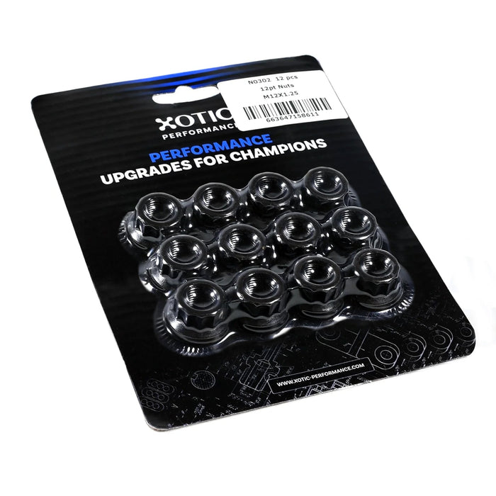 12 - Point Nuts M12 x 1.25 Thread, Socket Size 16mm, 0.925 in. collar diameter, x 12 pcs N0302