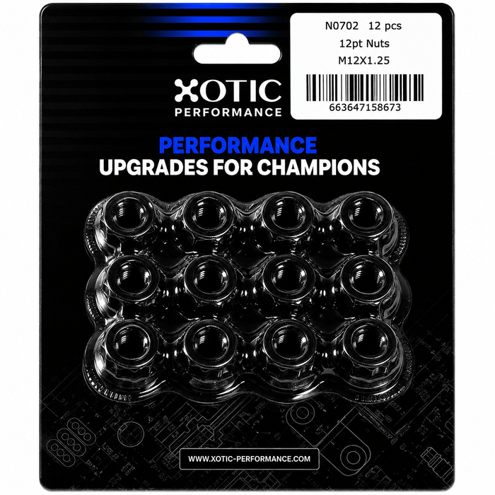 12-Point Nuts M12 x 1.25 Thread, Socket Size 16mm x 12 pcs N0702