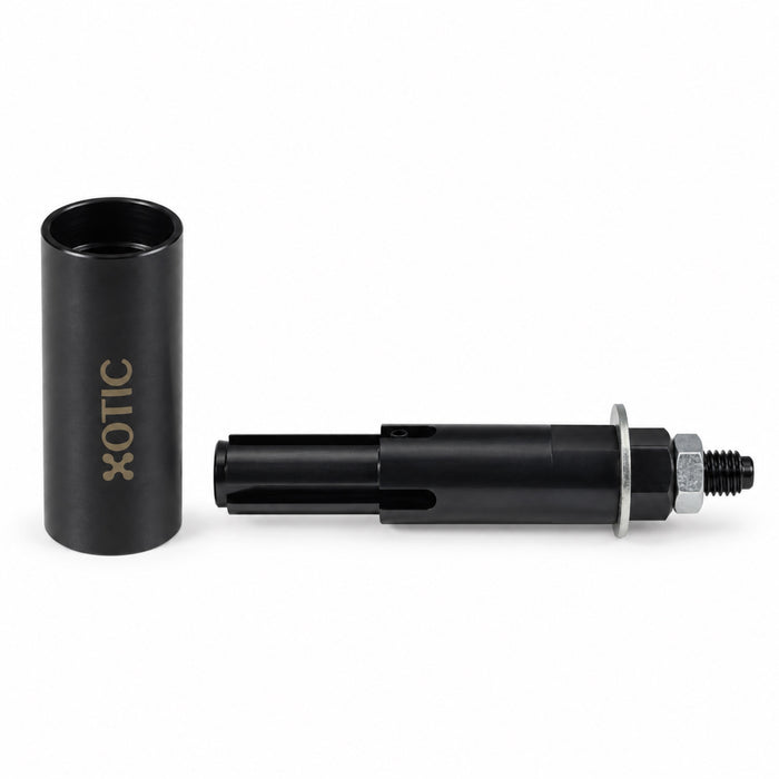 XOTIC PERFORMANCE TL667 injector cup tool beside upright detached sleeve