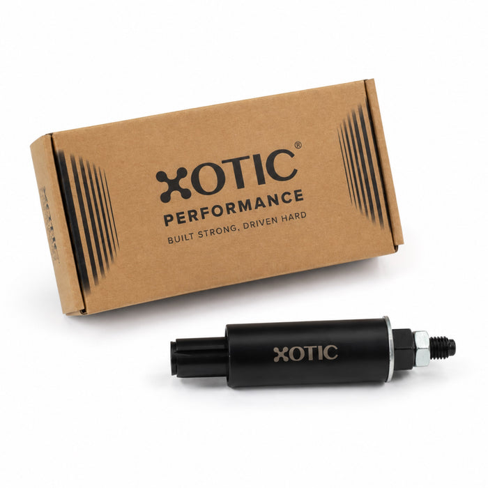 XOTIC PERFORMANCE TL667 injector cup tool with branded packaging, left angle