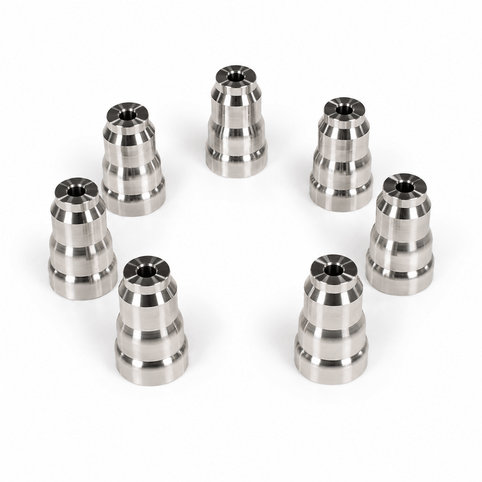 Billet Stainless Steel Injector Cup Sleeve Set (Set of 8) - 1994-2003 Ford 7.3L Power Stroke IC730-SS