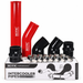 LP300 red intercooler pipe kit with black couplers, clamps, and XOTIC PERFORMANCE packaging on a white background