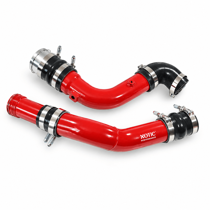Red Turbo Intercooler Hot & Cold Charge Pipe Combo - 2017-2026 6.7L Ford Power Stroke HP200-LP100