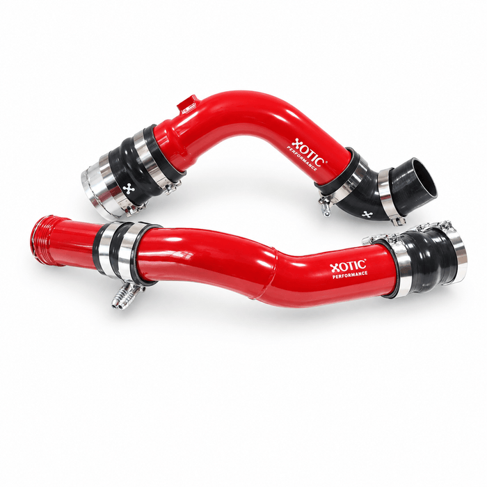 Red Turbo Intercooler Hot & Cold Charge Pipe Combo - 2017-2026 6.7L Ford Power Stroke HP200-LP100
