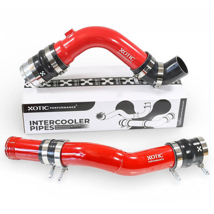 Red Turbo Intercooler Hot & Cold Charge Pipe Combo - 2017 - 2026 Ford Power Stroke 6.7L HP200-LP100