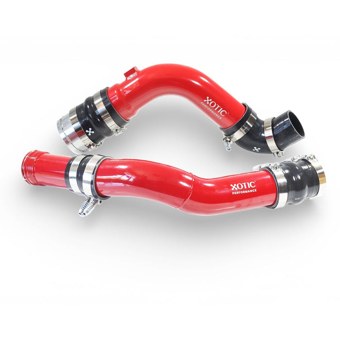 Red Turbo Intercooler Hot & Cold Charge Pipe Combo - 2017 - 2026 Ford Power Stroke 6.7L HP200-LP100
