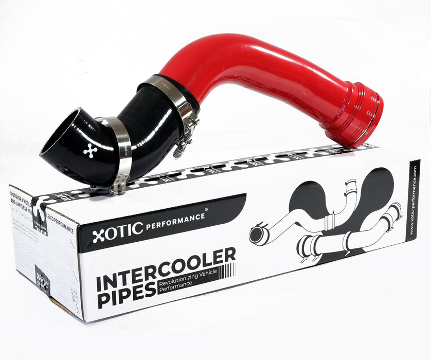 Red Turbo Intercooler Outlet Cold Side Charge Pipe For 2011 - 2016 Ford Power Stroke 6.7L LP200