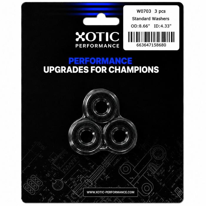 Standard Washer 0.44" ID, 0.88" OD, 0.120" Thickness x 3 pcs W0703