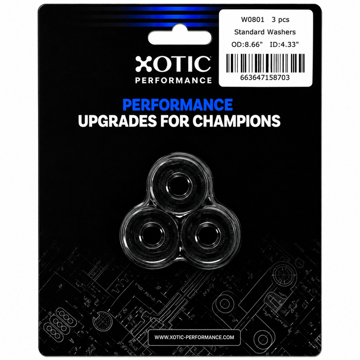Standard Washer 0.44" ID, 0.88" OD, 0.120" Thickness x 3 pcs W0801