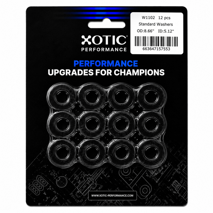 Standard Washer 0.87" ID, 0.51" OD, 0.120" Thickness x 12 pcs W1102