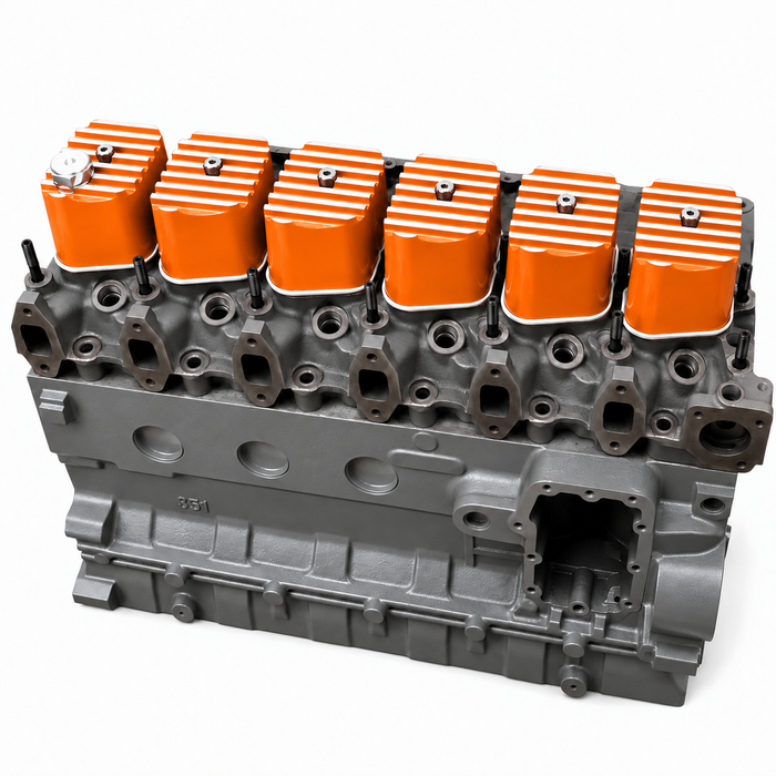 VC200 orange valve covers on a grey Cummins engine — gallery photo 6