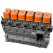 VC200 orange valve covers on a grey Cummins engine — gallery photo 6